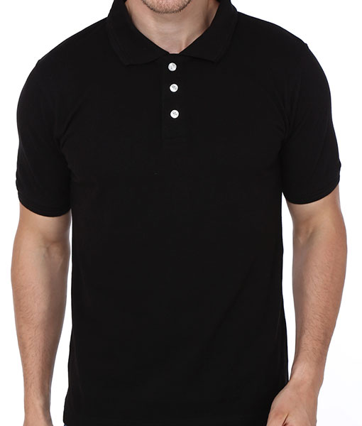 black t shirt mens polo